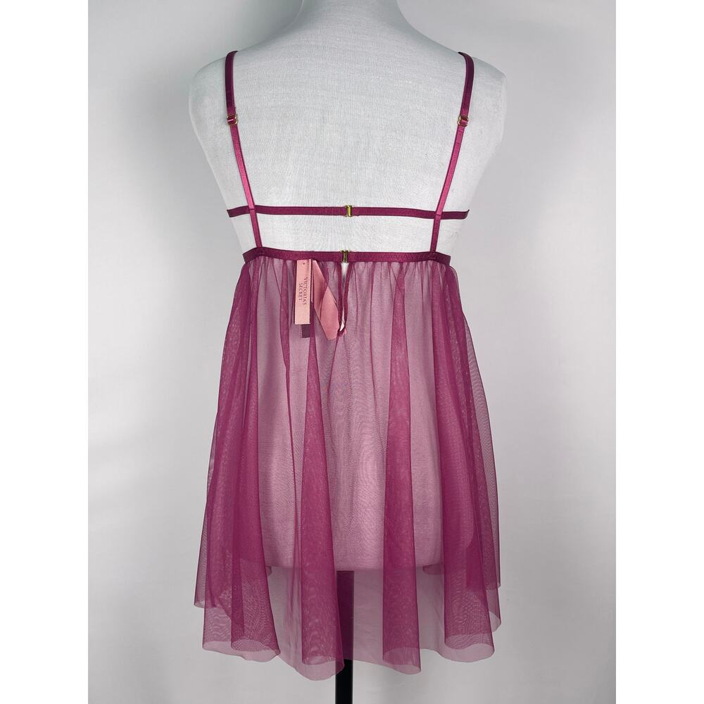 Victoria’s Secret Sheer Lace Babydoll Lingerie NWT Size Medium - Picture 4 of 8